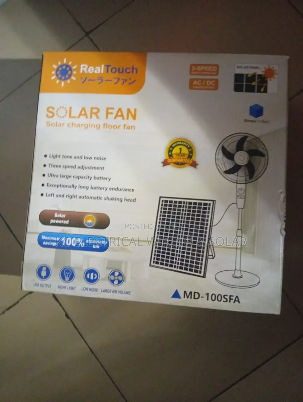 Solar Rechargeable Fan