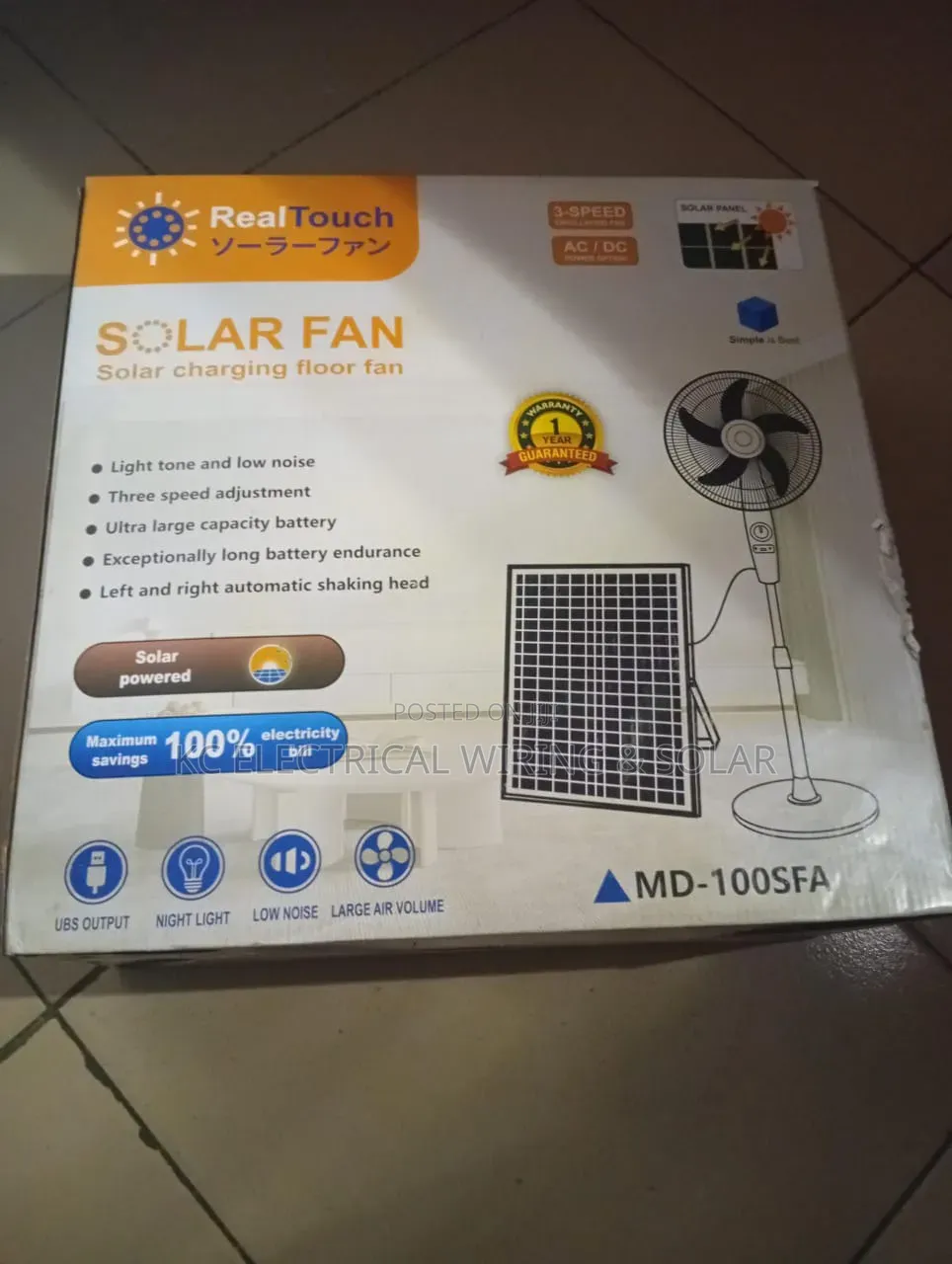 Solar Rechargeable Fan