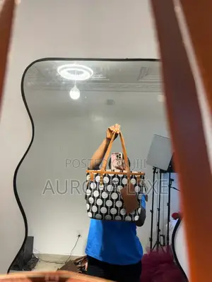 Versace-Inspired Black White Coin Print Tote Bag