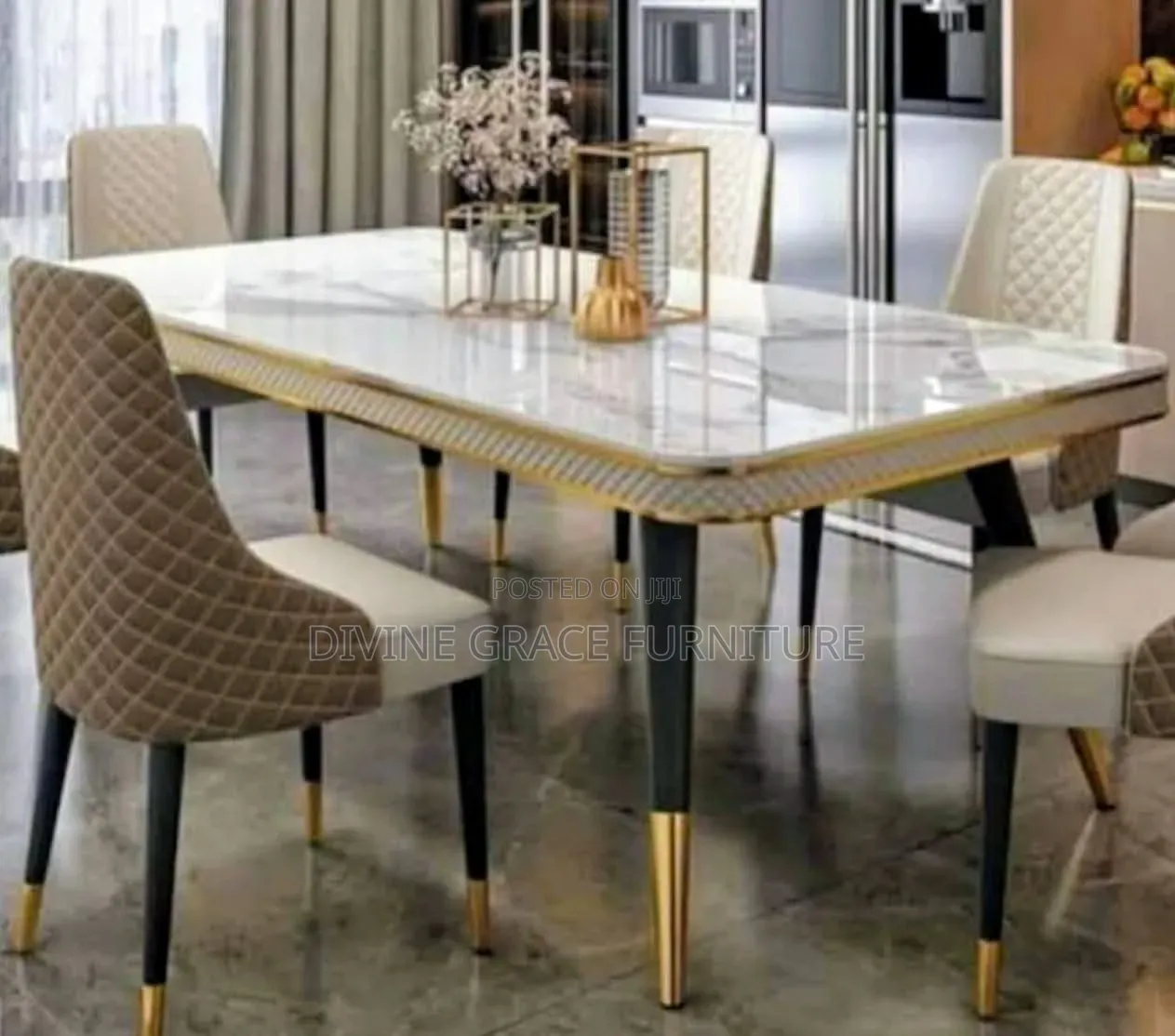 Imported Marble Top Dinning Table Set