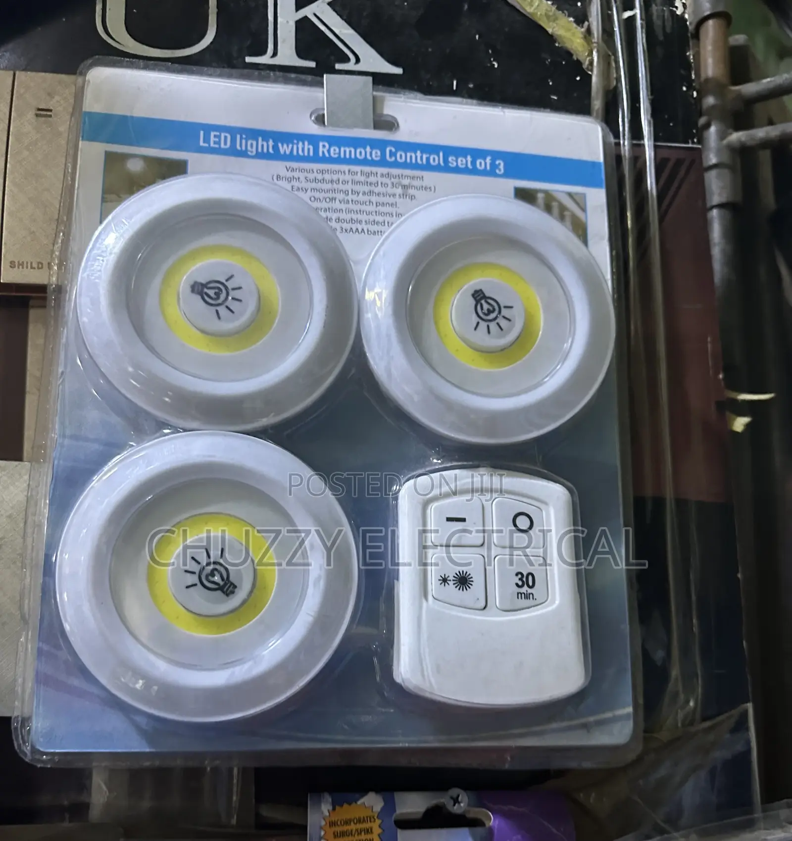Led Light With Remote Control Set of 3