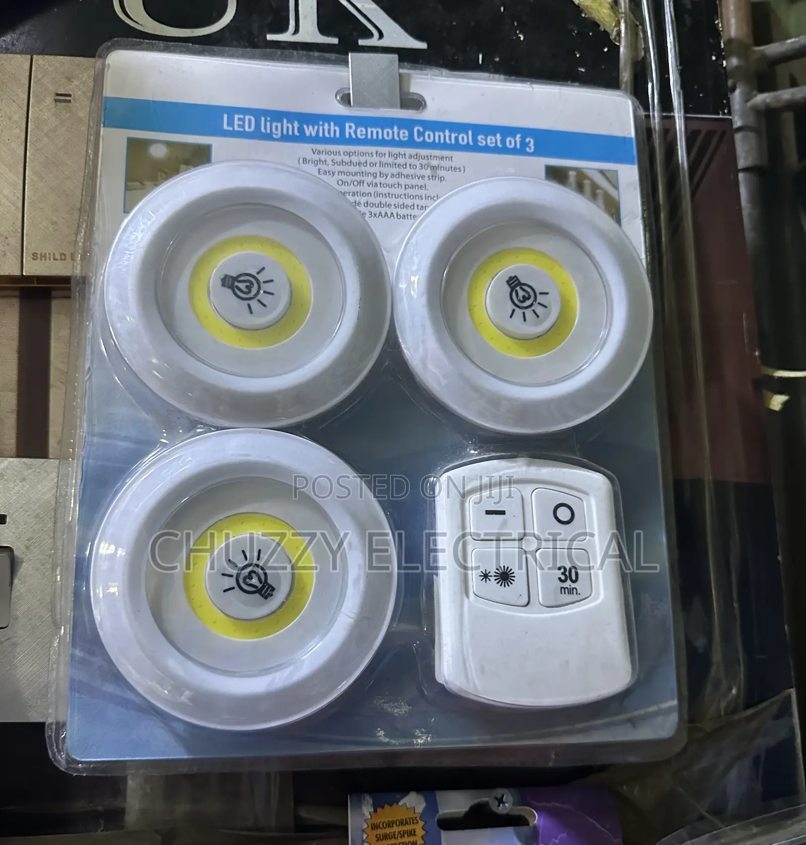 Led Light With Remote Control Set of 3