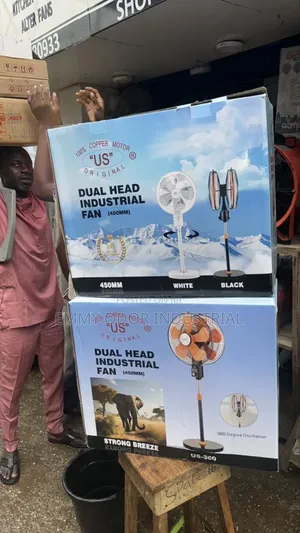 Industrial Standing Fan With Double Head