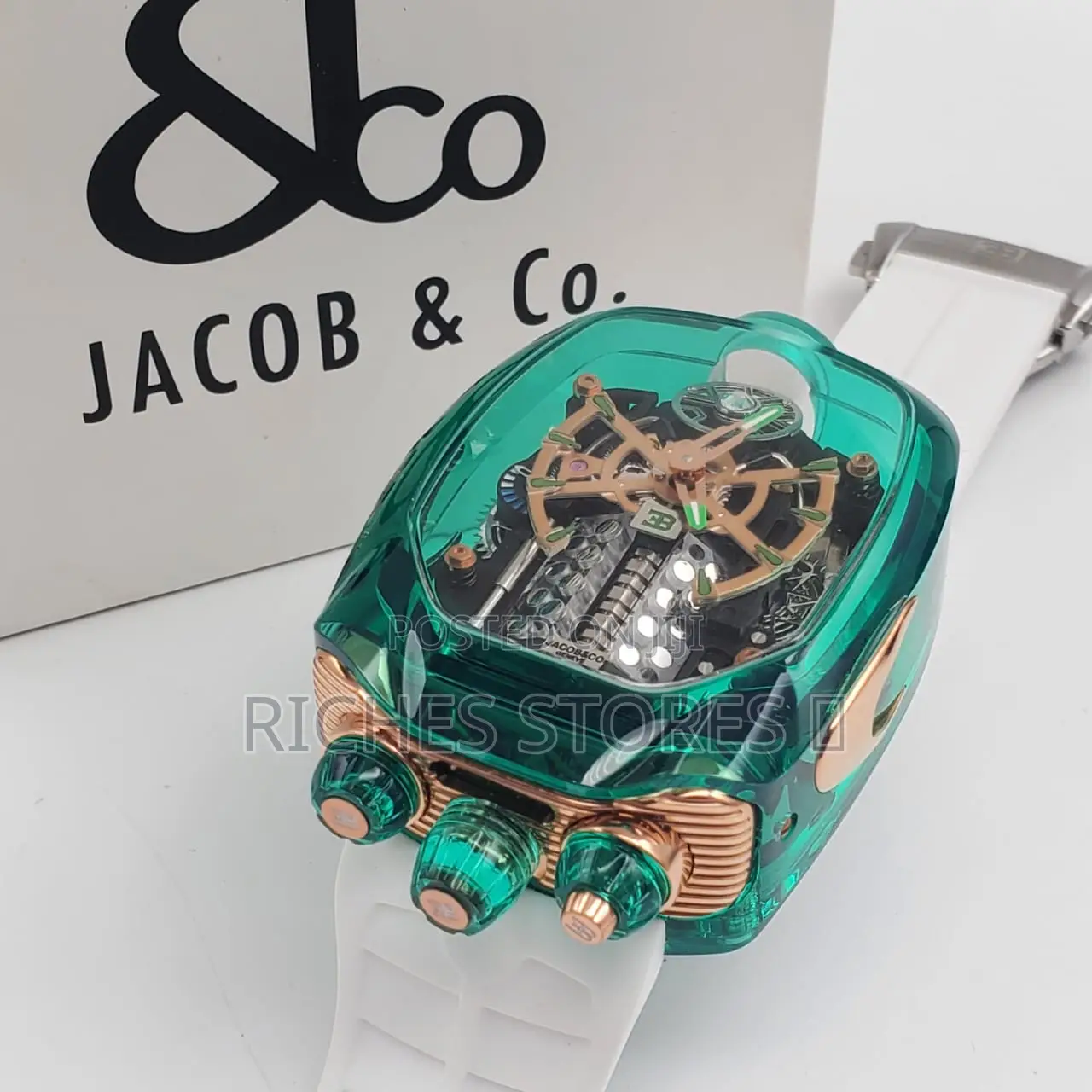 Jacob Co Male Watch Rubber Strap Automatic System