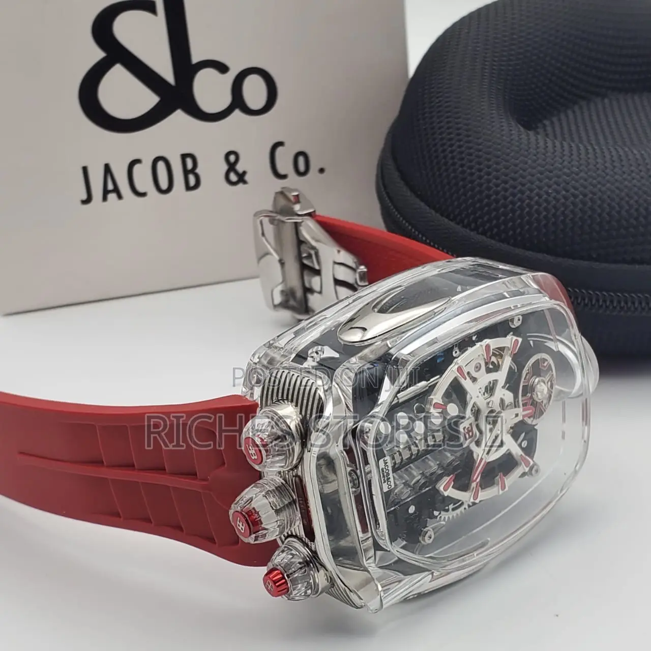 Jacob Co Male Watch Rubber Strap Automatic System