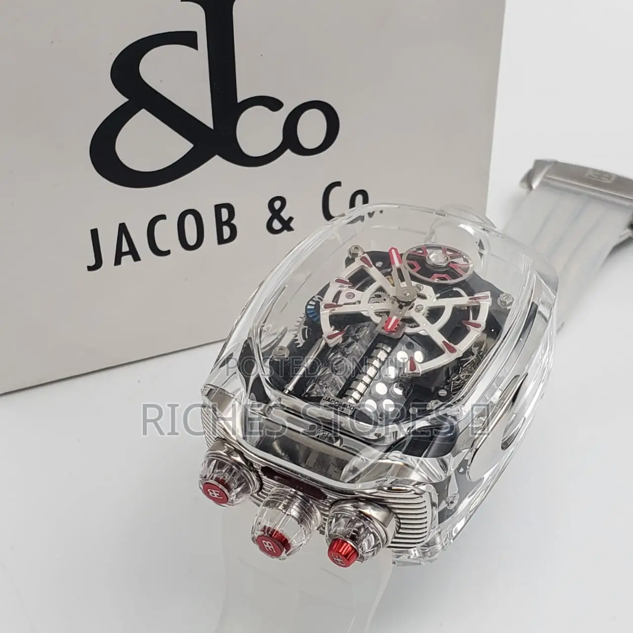Jacob Co Male Watch Rubber Strap Automatic System