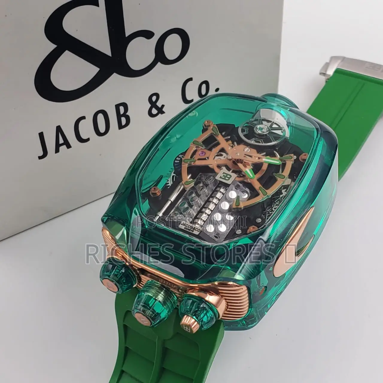 Jacob Co Male Watch Rubber Strap Automatic System
