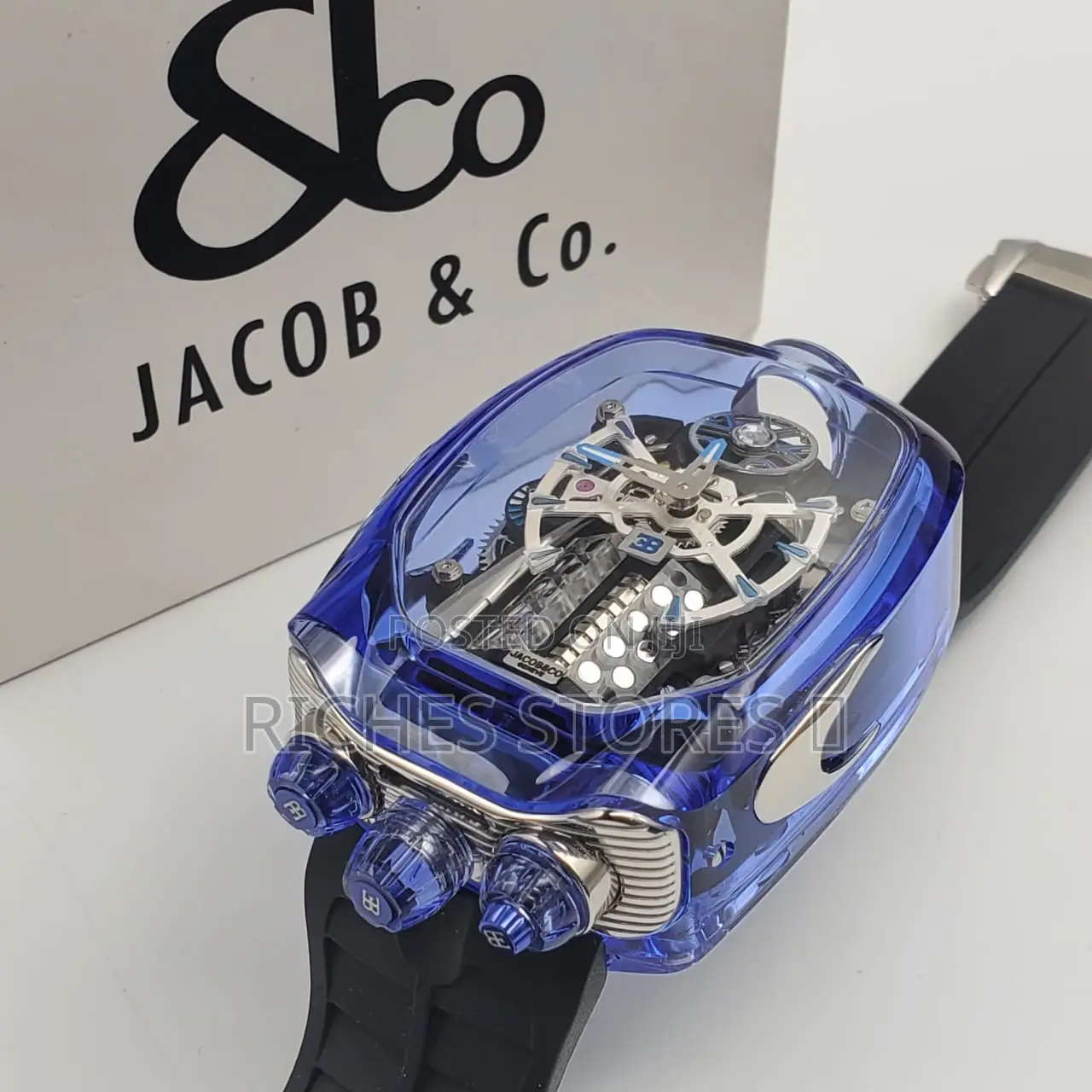 Jacob Co Male Watch Rubber Strap Automatic System