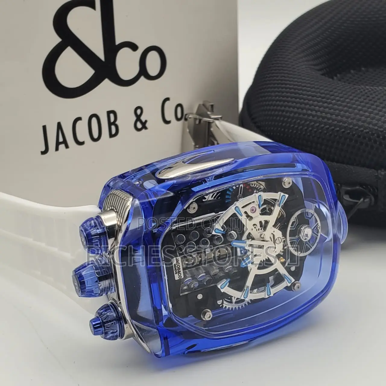 Jacob Co Male Watch Rubber Strap Automatic System