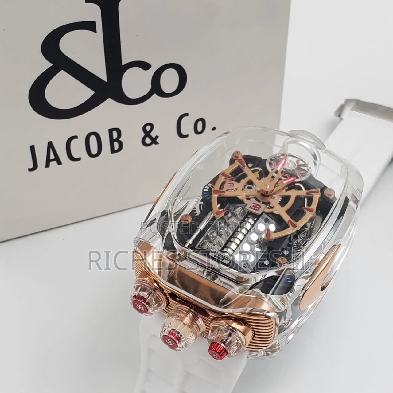 Jacob Co Male Watch Rubber Strap Automatic System