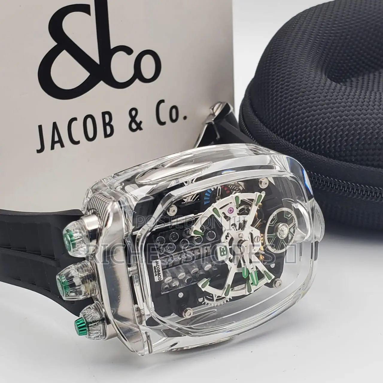 Jacob Co Male Watch Rubber Strap Automatic System