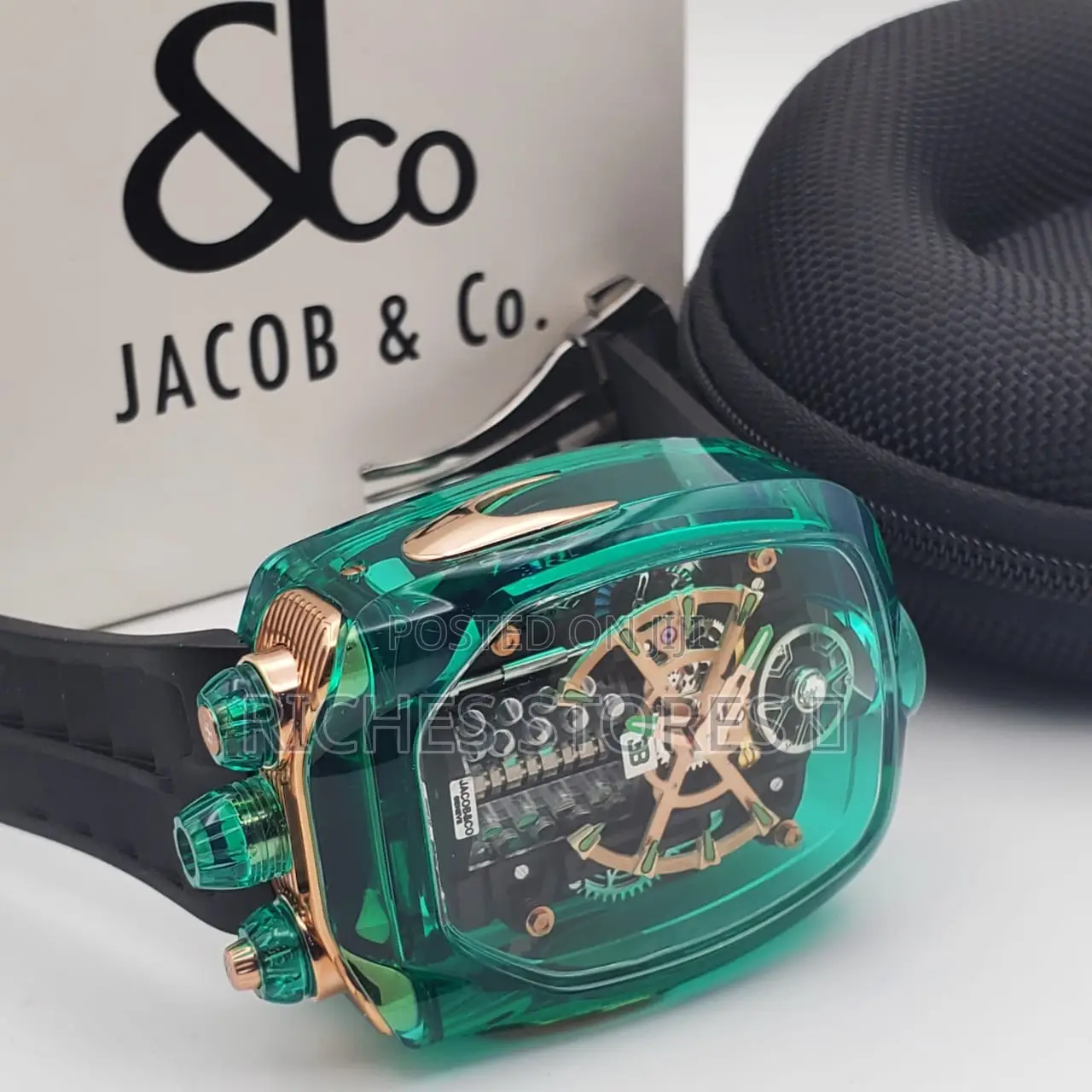 Jacob Co Male Watch Rubber Strap Automatic System