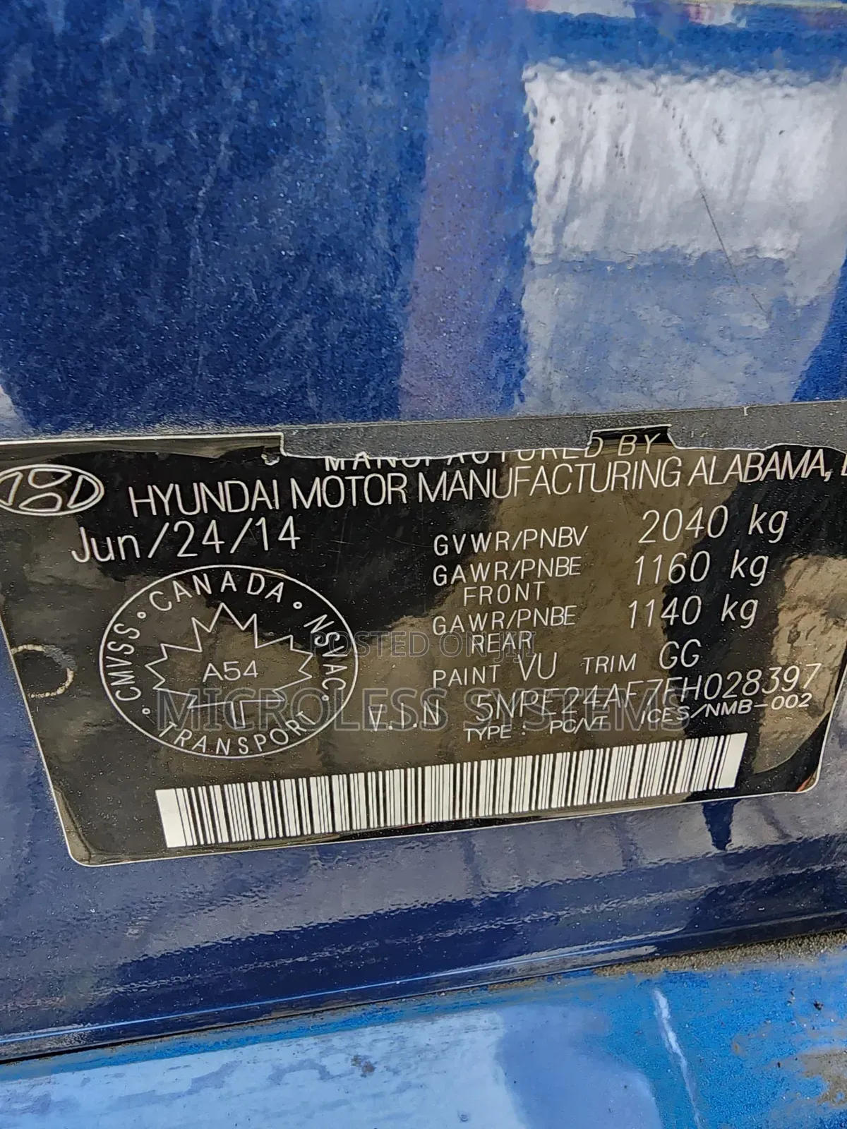 Hyundai Sonata 2015 Blue