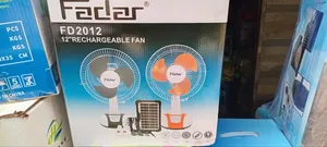 Fadar 12-Inch Rechargeable Table Fan With Panel and Bolbs