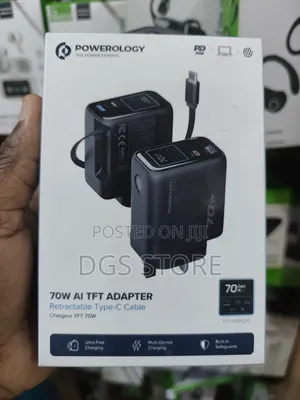 Powerology 70w Ai TFT Adapter Retractable Type C Cable