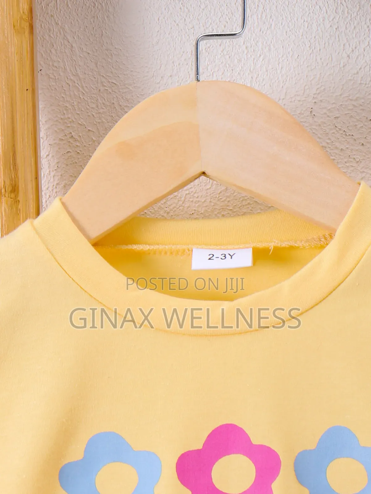 Floral Yellow Short-Sleeved T-Shirt and Jeans Shorts Set for Girls