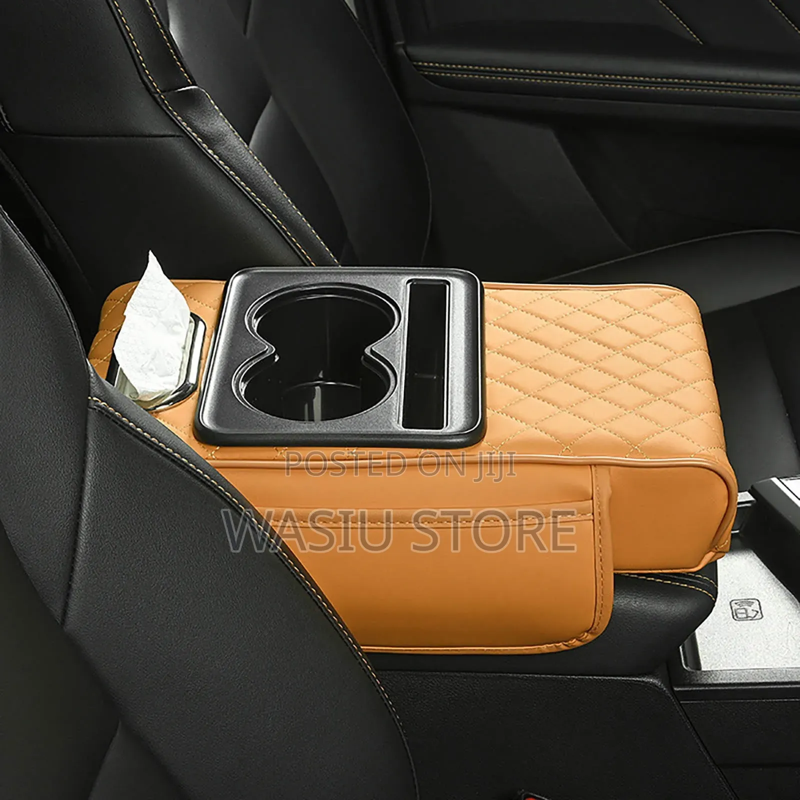Multi-Functional Car Armrest Organizer and Cushion