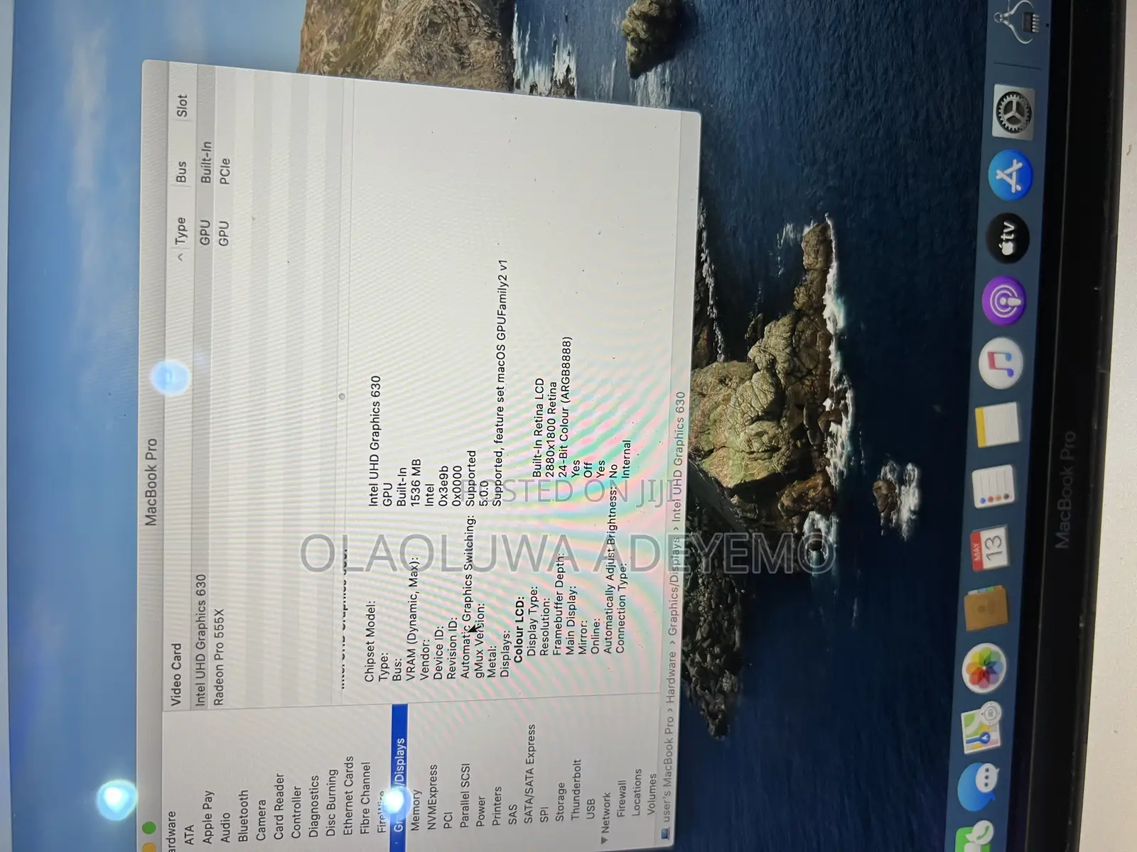 Laptop Apple MacBook Pro 2019 16GB Intel Core i7 SSD 256GB