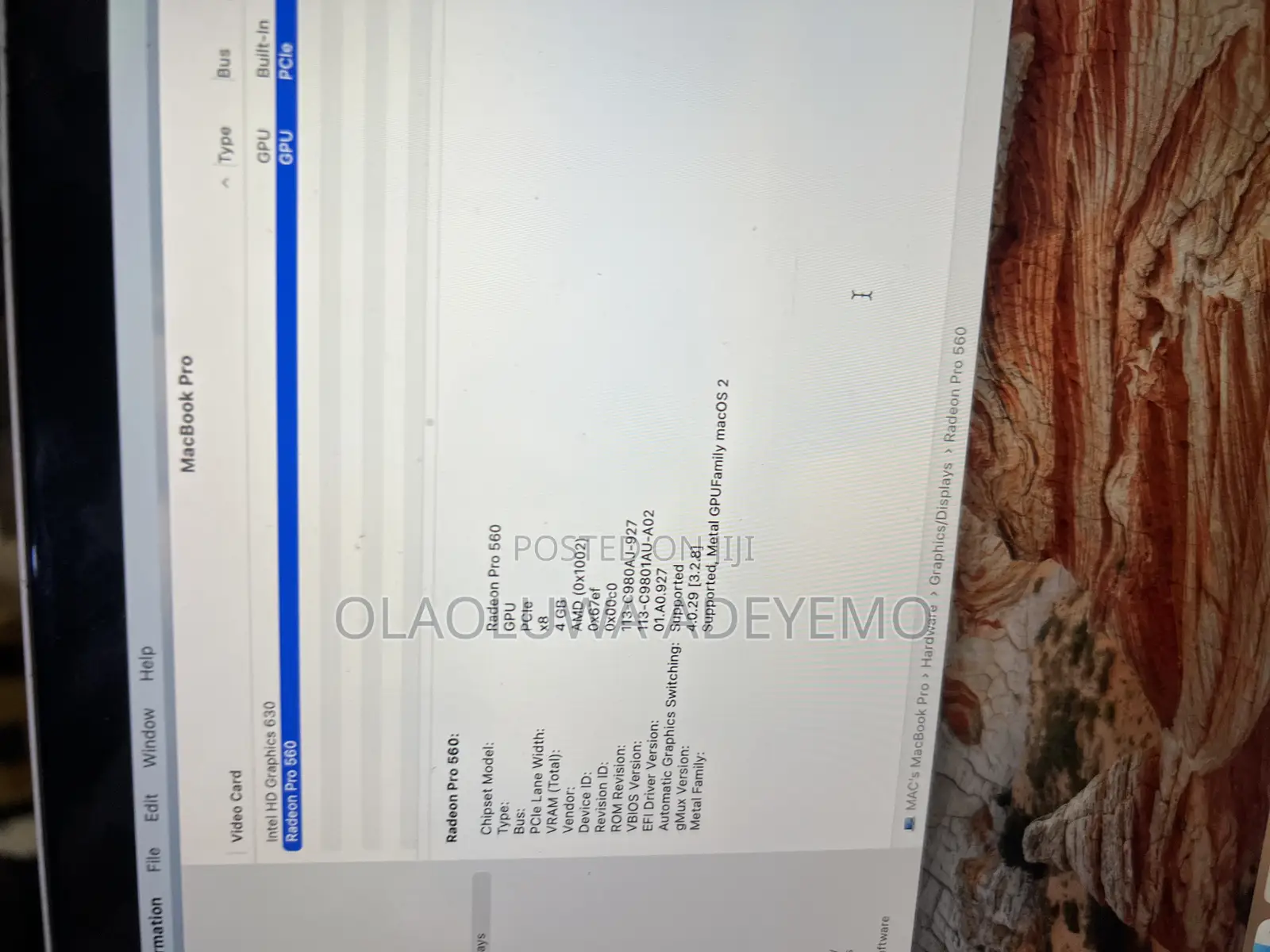 Laptop Apple MacBook Pro 2017 16GB Intel Core i7 SSD 1T