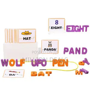 Wooden Alphabet Spelling Set Letter Threading Rope