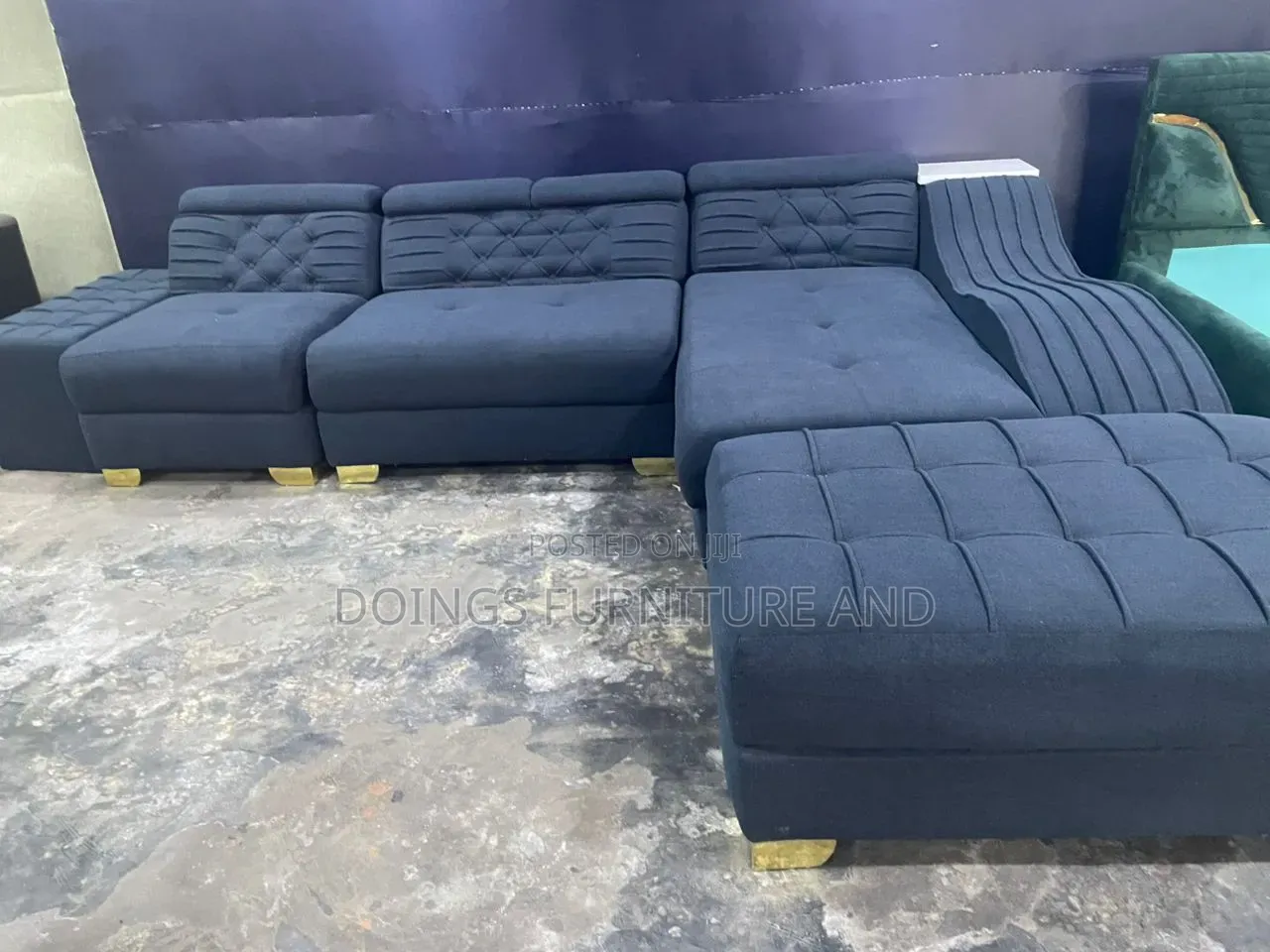 Blue Drafted Sofa