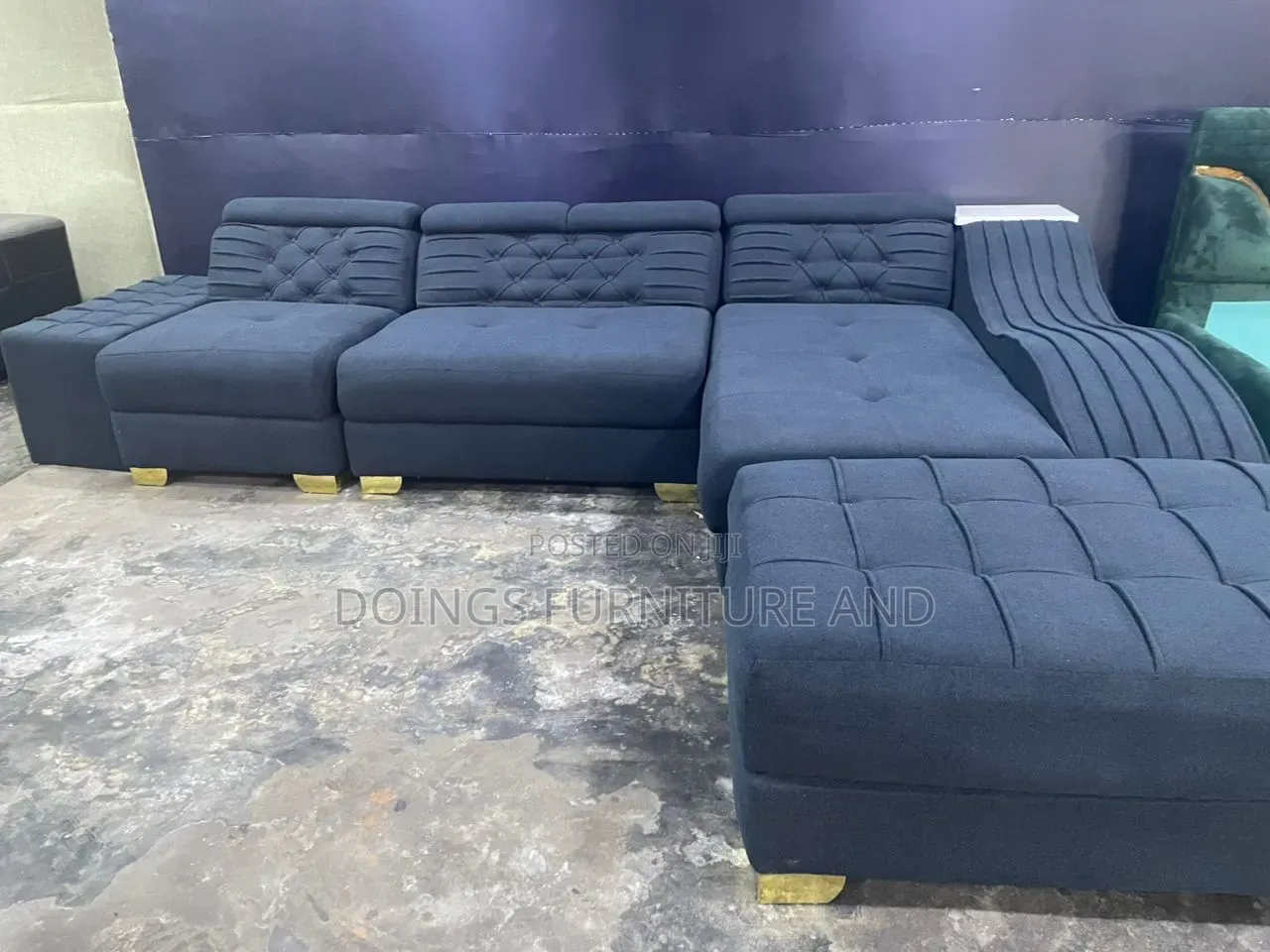 Blue Drafted Sofa