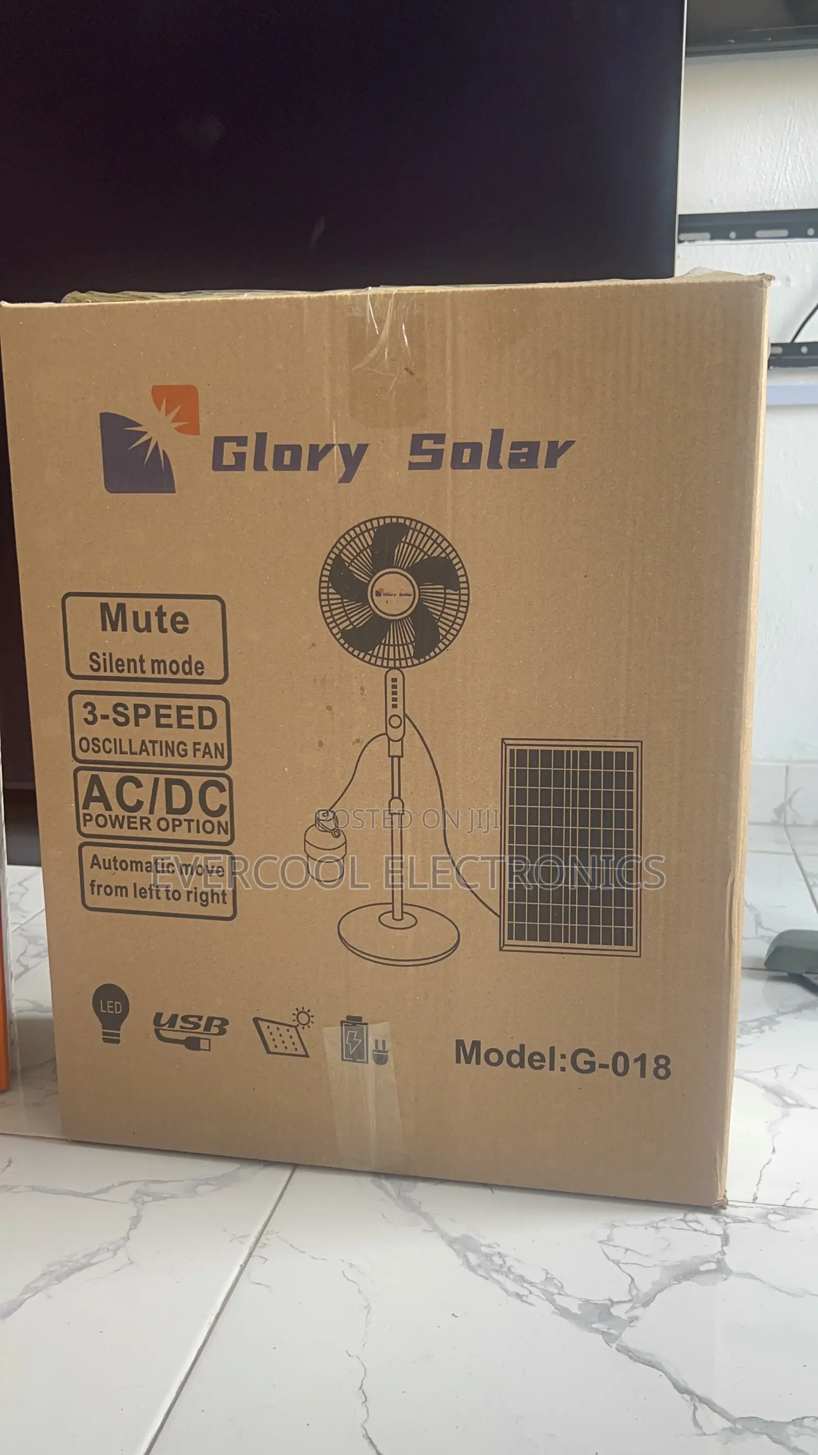 16-Inch Glory Rechargeable Solar Fan