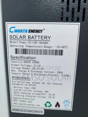 20kwh 51.2v Cworth Lithuim Battery