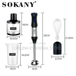 Sokany 4-in-1 Hand Blender With 1000w Power and Stainless Steel Shaft