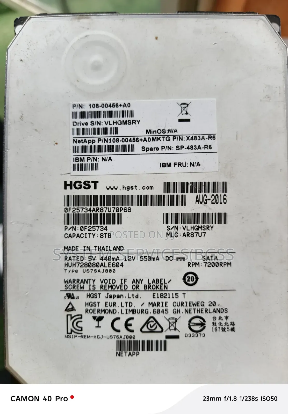 HGST 8tb Desktop/Surveillance Sata Hard Drive