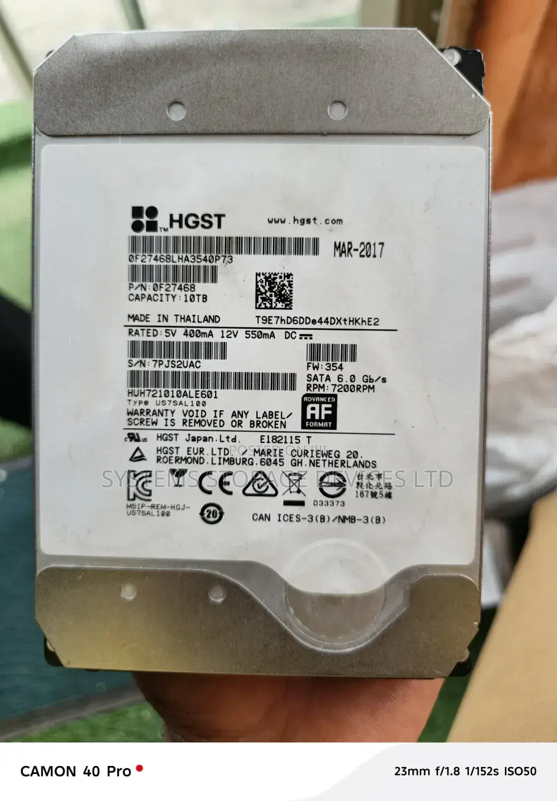 HGST 10tb Desktop/Surveillance Sata Hard Drive
