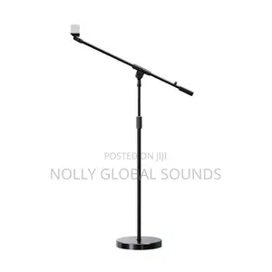 Adjustable Arm Round Base Microphone Boom Stand (Black 4 Musician, Etc
