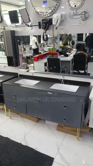 Executive Turkish Black Double Bowl Cabinet Basin.