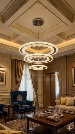 Crystal 3 Step Chandelier–For Living Room, Reception, Boutique, Office