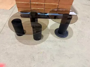 Simple Table, Three Leg With Transparent Glass