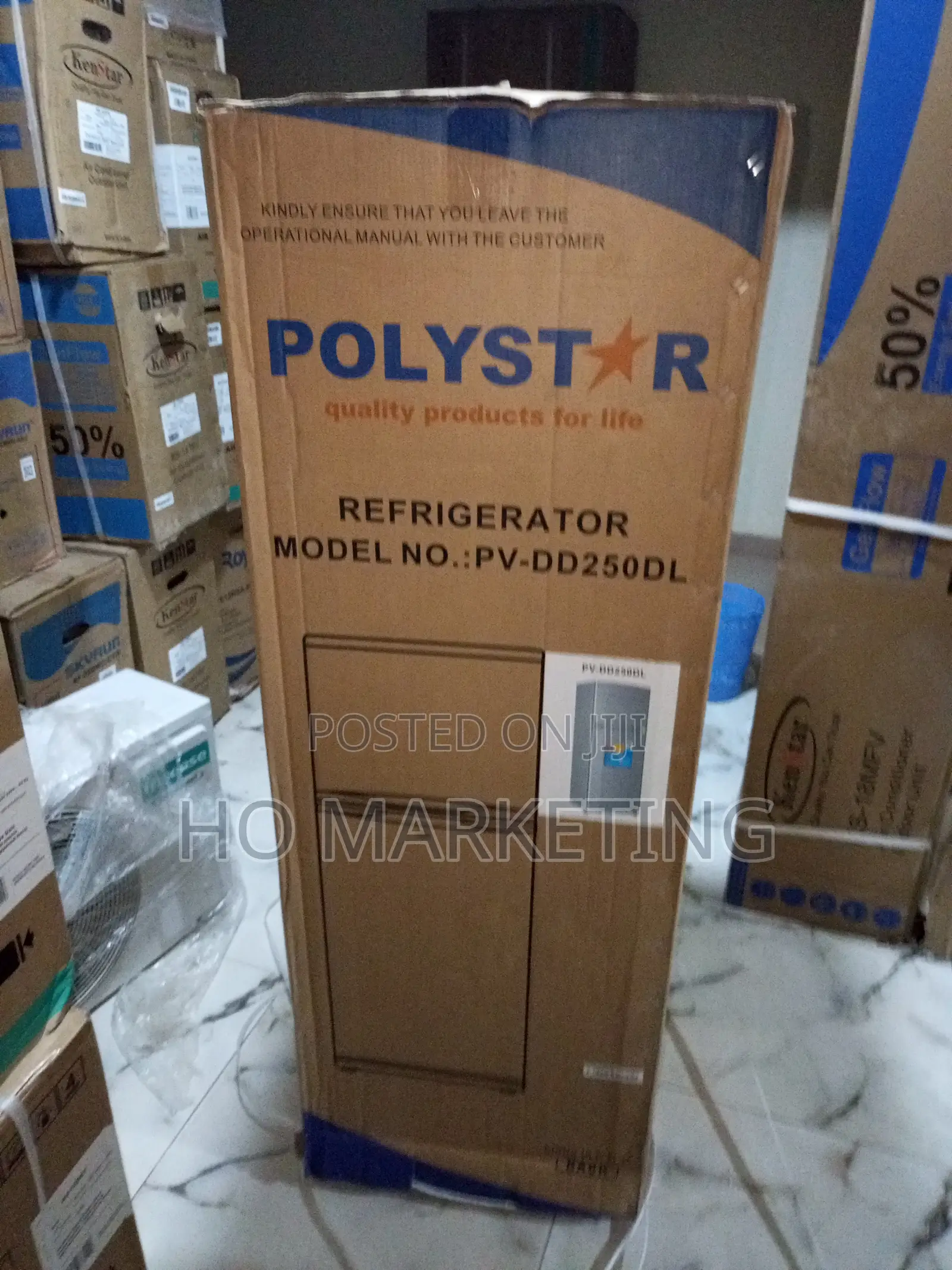 Polystar Double Door Refrigerator in Silver Finish