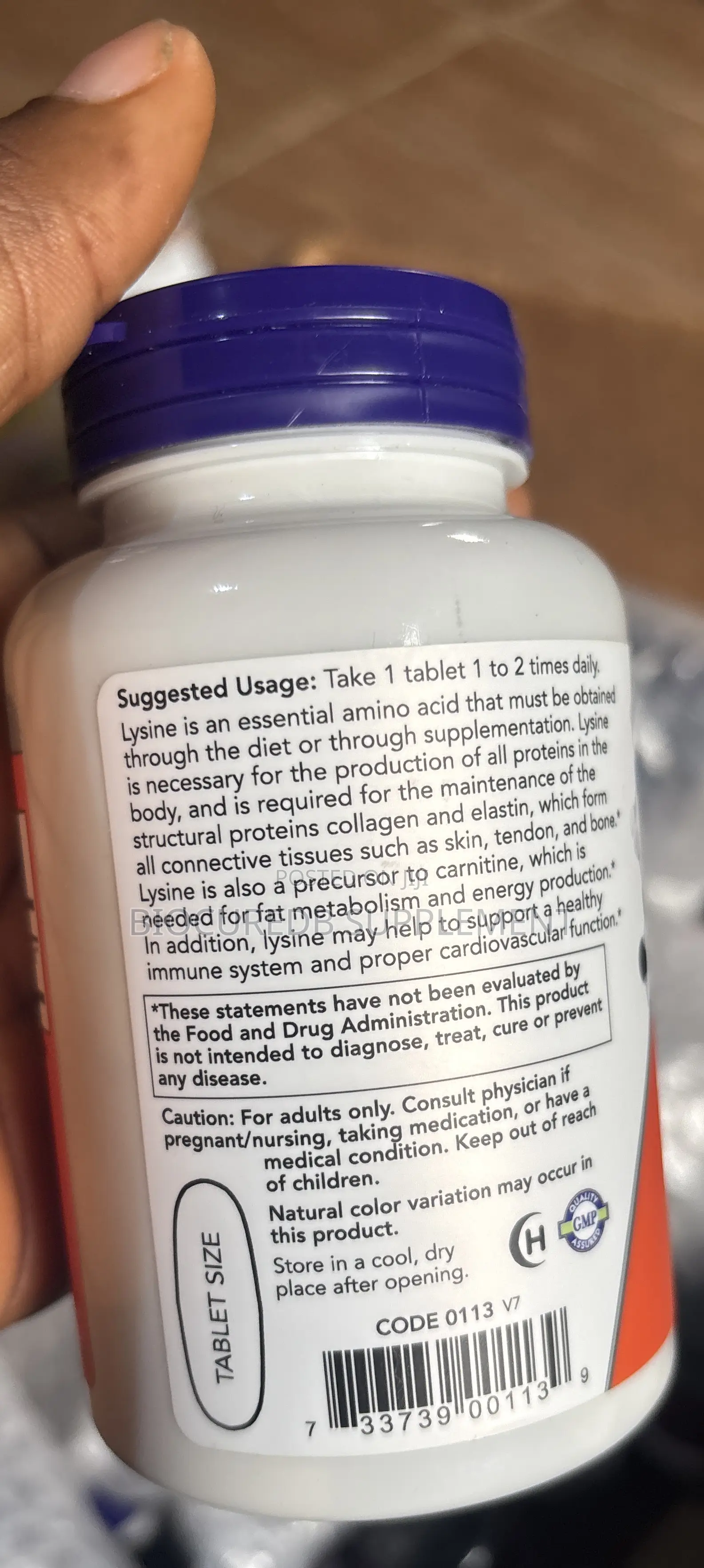 Now L-Lysine 1000mg 100tablets