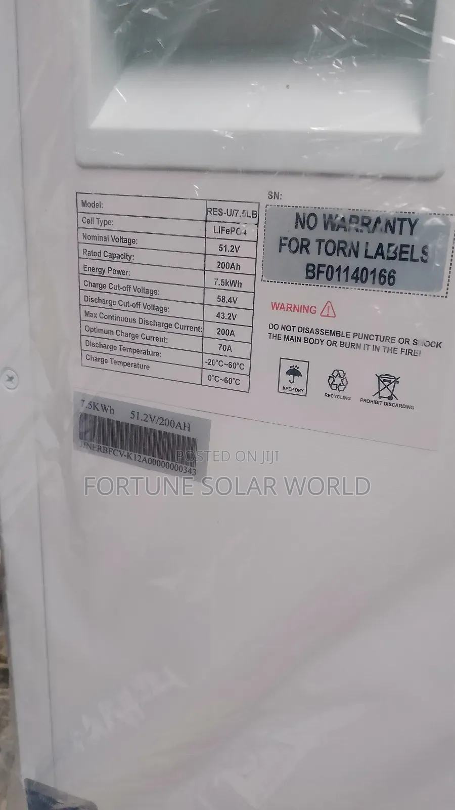 7.5kwh 51.2v/200ah Hyper Power Solar Lithium Ion Battery