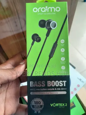Oraimo Vortex 2 Oep-E37 Metal in-Ear Earphones - Bass Boost