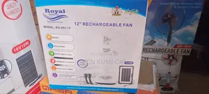 Royal 12-Inch Rechargeable Table Fan With Panel and Bolb