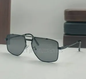 Men's Matte Black Square Aviator Sunglasses Metalframe,Executive Style