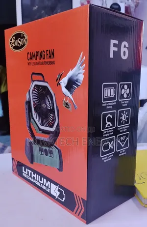 Eduson Quality Camping Rechargeable Fan With Led Light