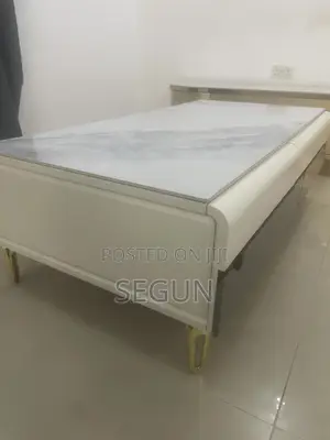 Luxury Marble-Top Tv Stand and Matching Center Table Set