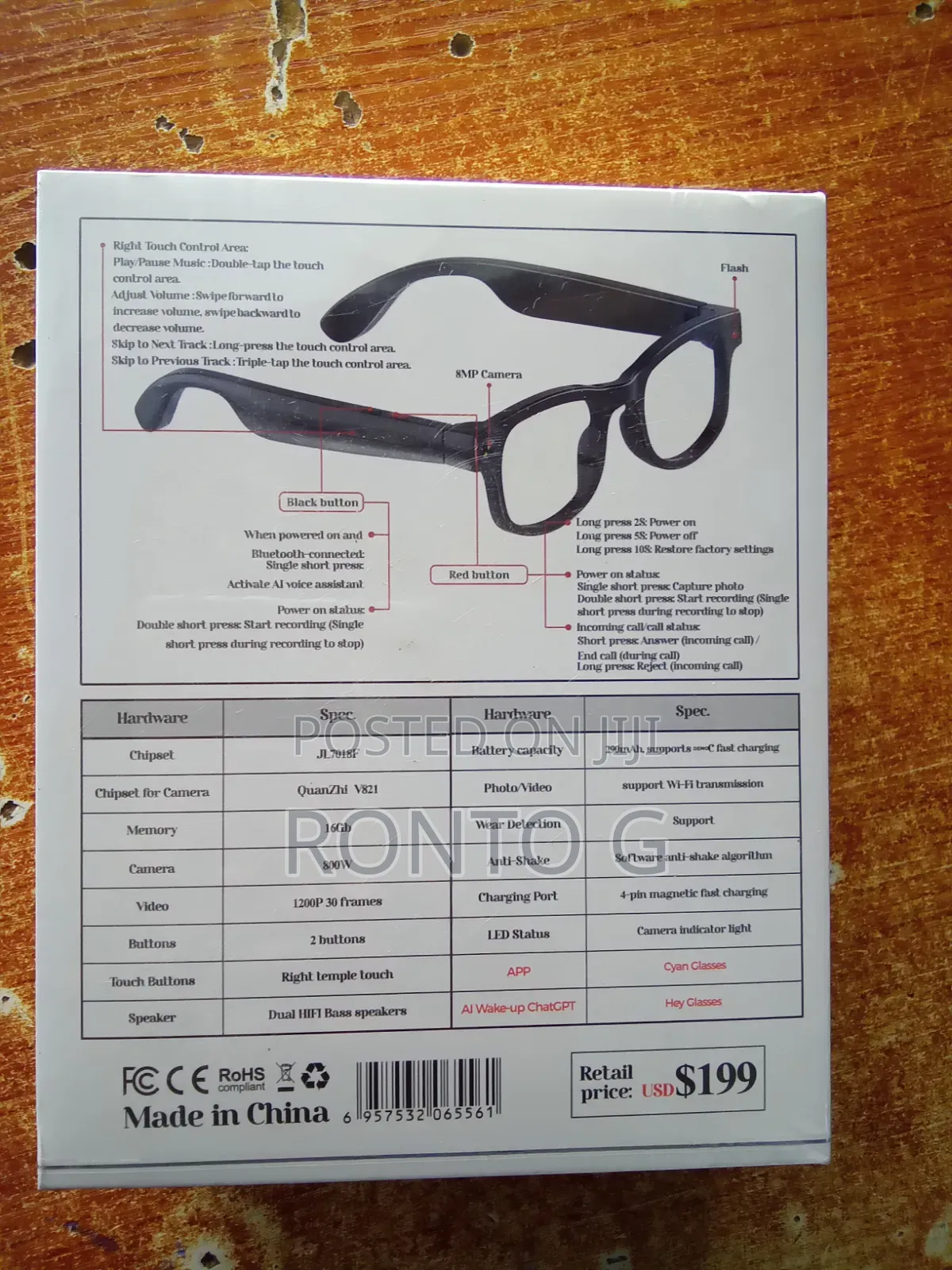 Ai Smart Glasses Aimb-G1 8-Megapixel