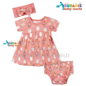 Gerber 3 Pieces Dress, Bloomer and Headbow Set.