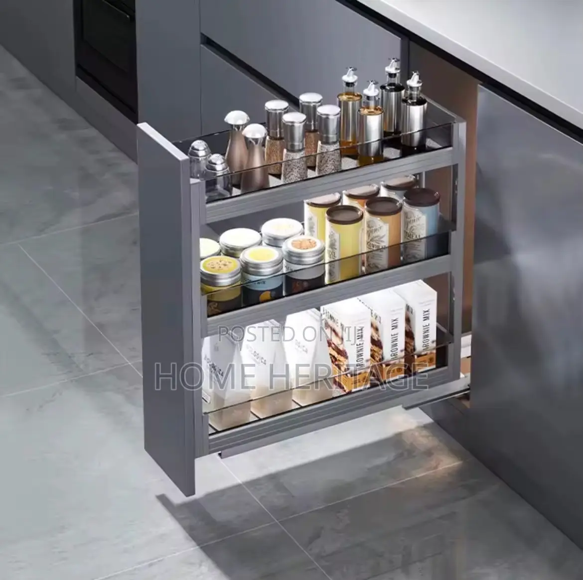 Pull Out Spice Rack – Space Saving Kitchen Organizer
