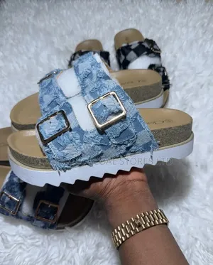​Clove Fringed Denim Platform Sandals