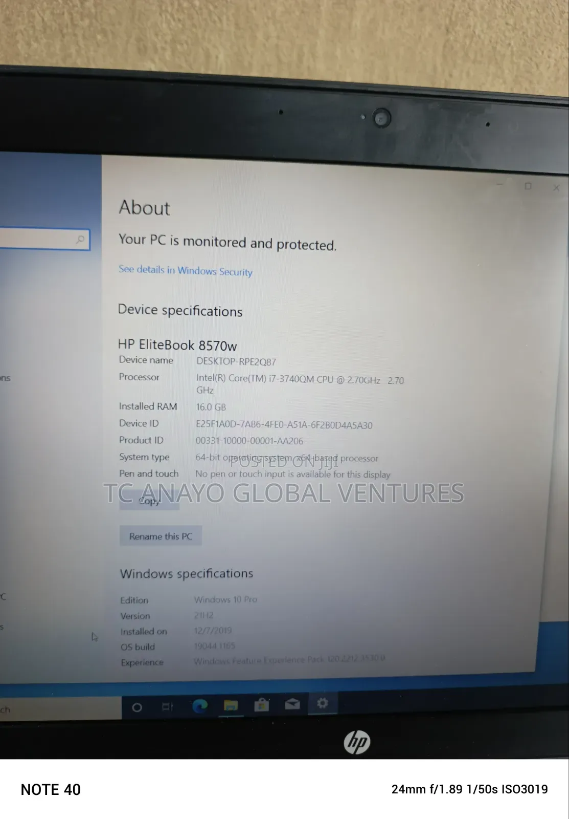 Laptop HP EliteBook 8570W 16GB Intel Core i7 SSD 256GB