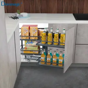 Pull Out Plate Rack Grey – Modern Kitchen Cabinet Organizer