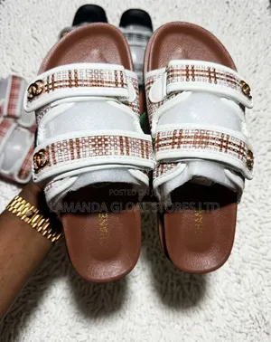Premium Plaid Double Strap Comfort Sandals